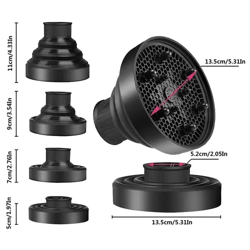 Accessoire universel pour diffuseur de sèche-cheveux, conception pliable rapide pour les Styles, Portable, Durable, universel, Compatible avec la plupart des sèche-linge