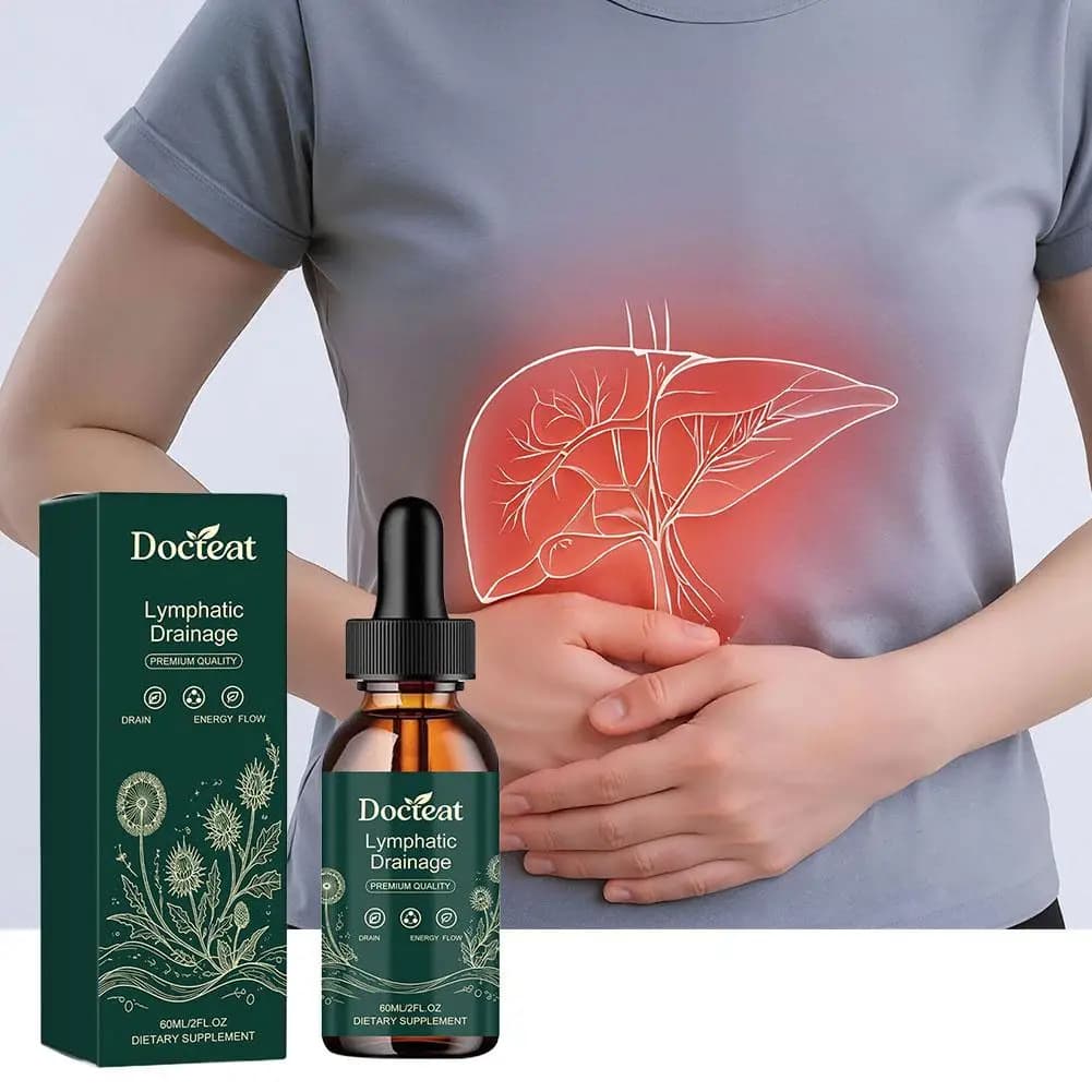 Gouttes de soutien lymphatique à base de plantes pures et avancées avec chardon-Marie et racine de pissenlit pour la détoxification et le nettoyage du foie – Complément naturel en gouttes