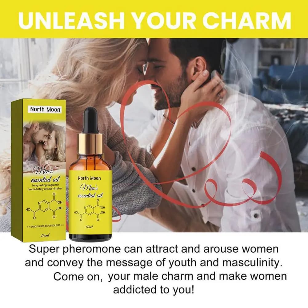 Parfum à l'huile essentielle de phéromone pour hommes - Parfum intense, conçu pour attirer les femmes, parfum longue durée
