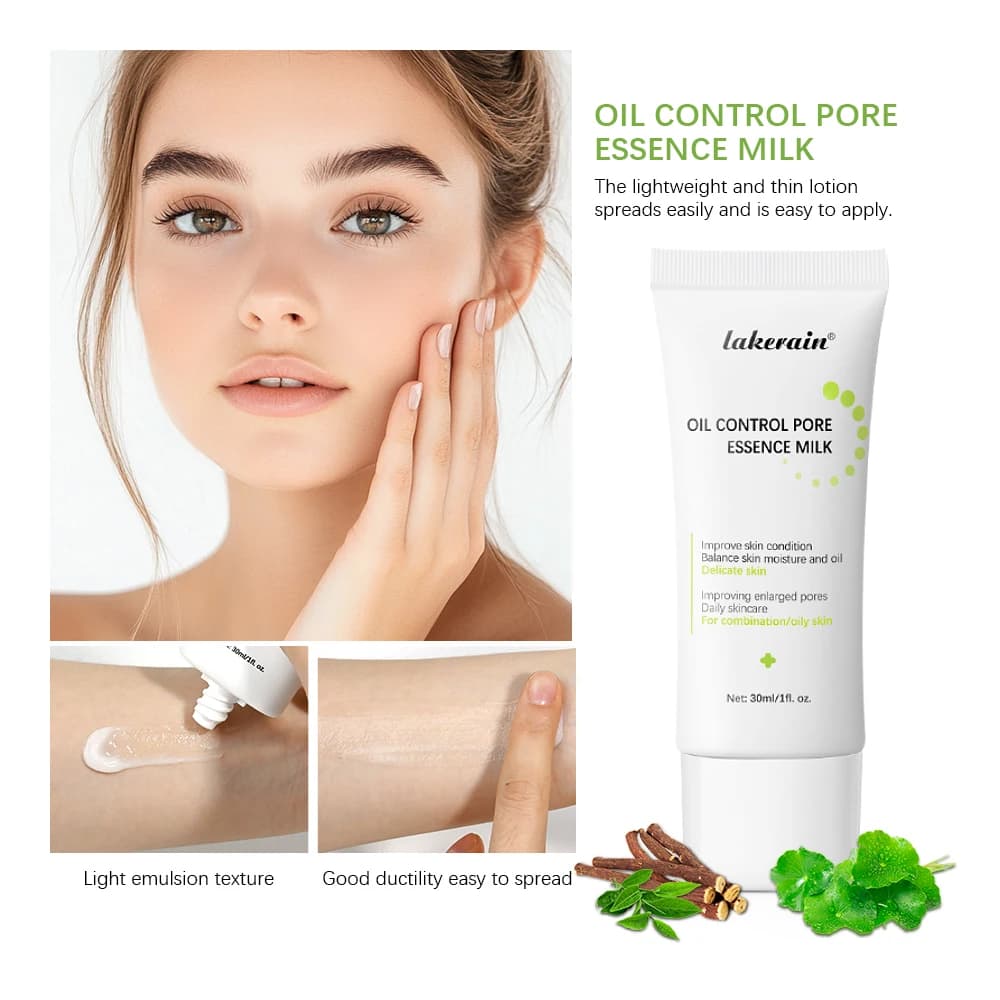 Lait à l'essence de contrôle du sébum pour lisser les pores et hydrater la peau, produits de soins de la peau coréens non canadiens, étiquettes réutilisables