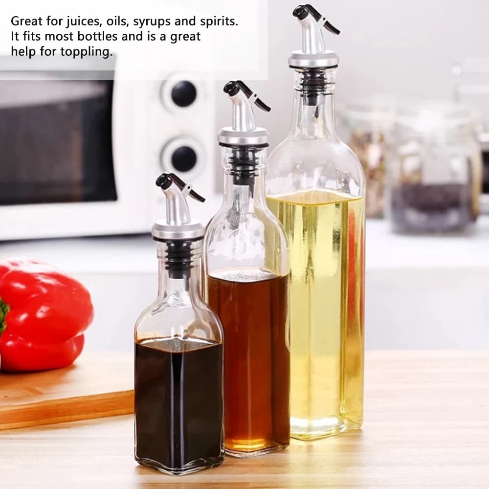 Bec verseur de bouteille d'huile en acier inoxydable, anti-fuite, distributeur d'huile d'olive, bouchon de bouteille de vinaigre, verseur rapide, couvercles anti-poussière