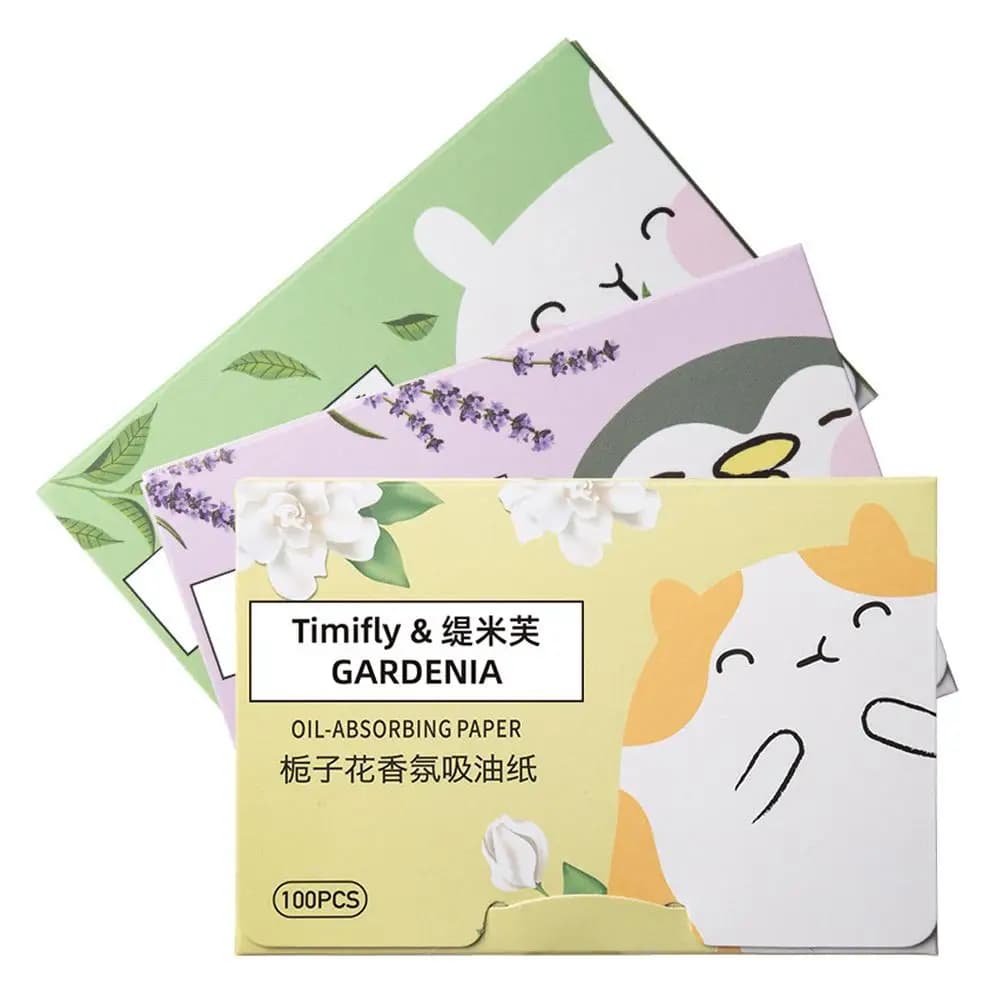 100 pièces nouveau papier buvard d'huile pour le visage lingettes portables