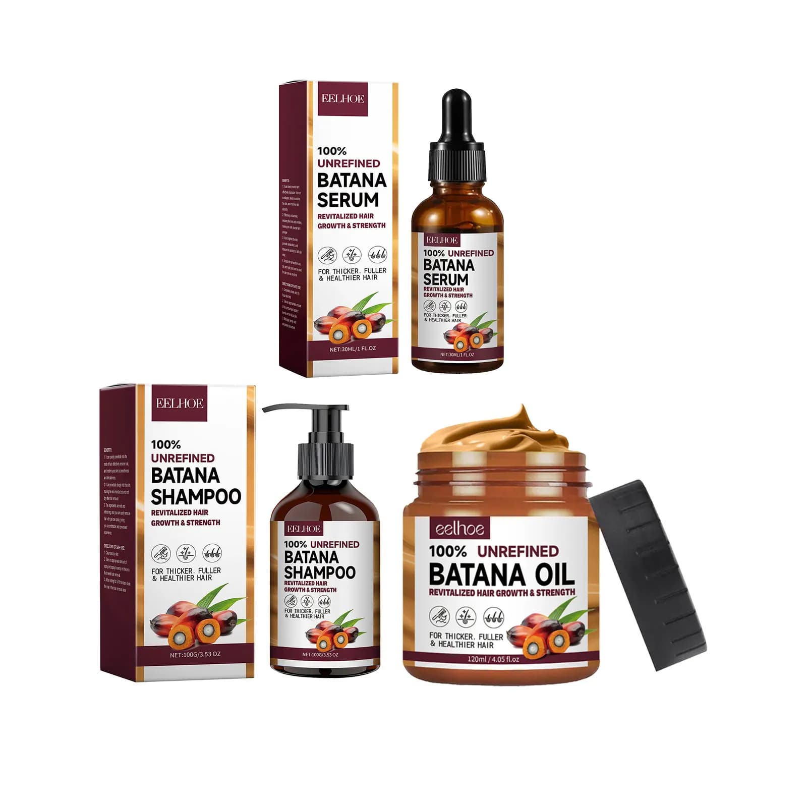 EELHOE – shampoing et après-shampooing à l'huile de Batana, Anti-frisottis, brillant, nourrissant en profondeur, traitement Anti-chute pour la croissance des cheveux
