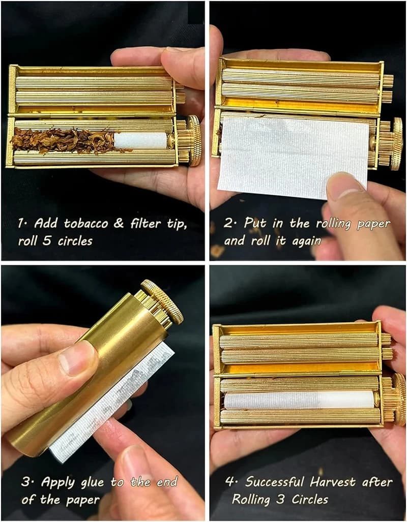 Machine à rouler le tabac épais, pour fumer des cigarettes de Style Antique, rouleau en laiton, sensation mécanique manuelle, papier rétro 70mm