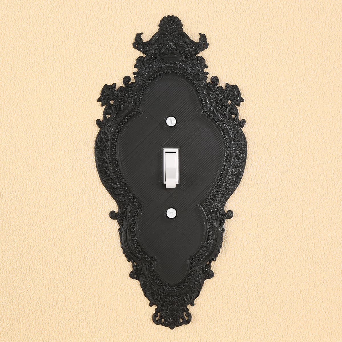 Cadre de panneau de commutation baroque sculpté transfrontalier, design rétro noir mat, adapté à la décoration murale de luxe européenne à l'étranger