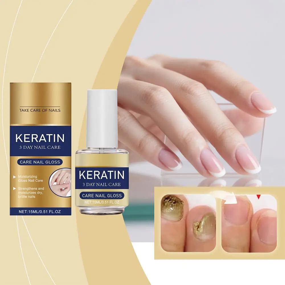 KERATINE 3 JOURS Huile brillante pour soins des ongles Répare les ongles secs et fragiles Améliore la douceur et la brillance Soin des yeux