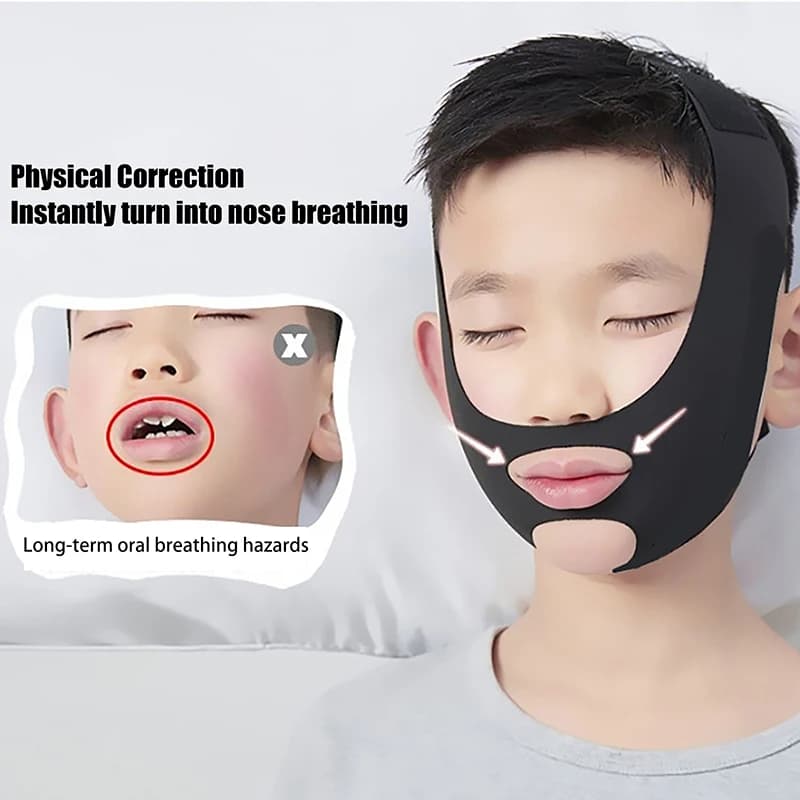 Enfants dormant Anti-ouverture bouche prévenir l'ouverture de la bouche V-face pansement visages masque peaux serrage Correction habitudes de sommeil pour enfants