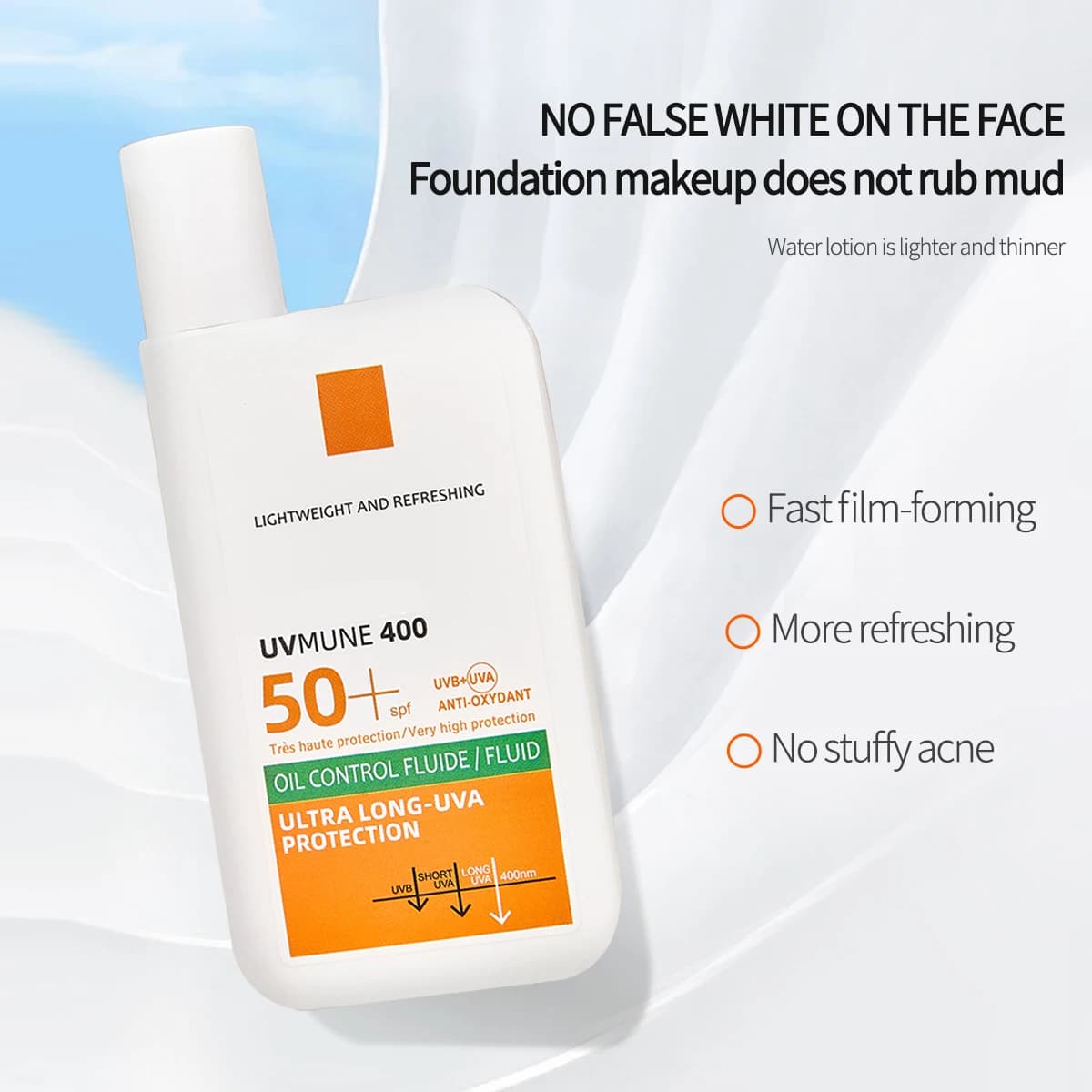 Crème solaire visage longue durée avec une protection UV élevée, rafraîchissante et hydratante, un produit 2 en 1 pour le soin de la peau et la protection solaire