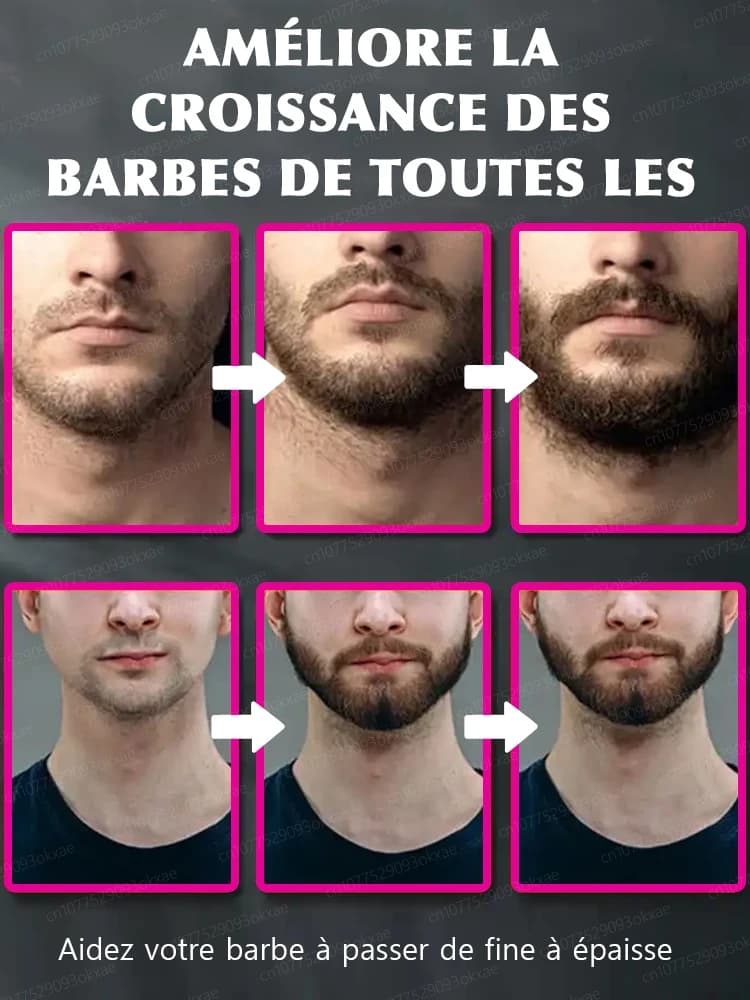 Essence de croissance de la barbe. Elle aide votre barbe à pousser rapidement et est un incontournable pour les hommes matures. Elle vous donne un air plus viril et est efficace de manière permanente.