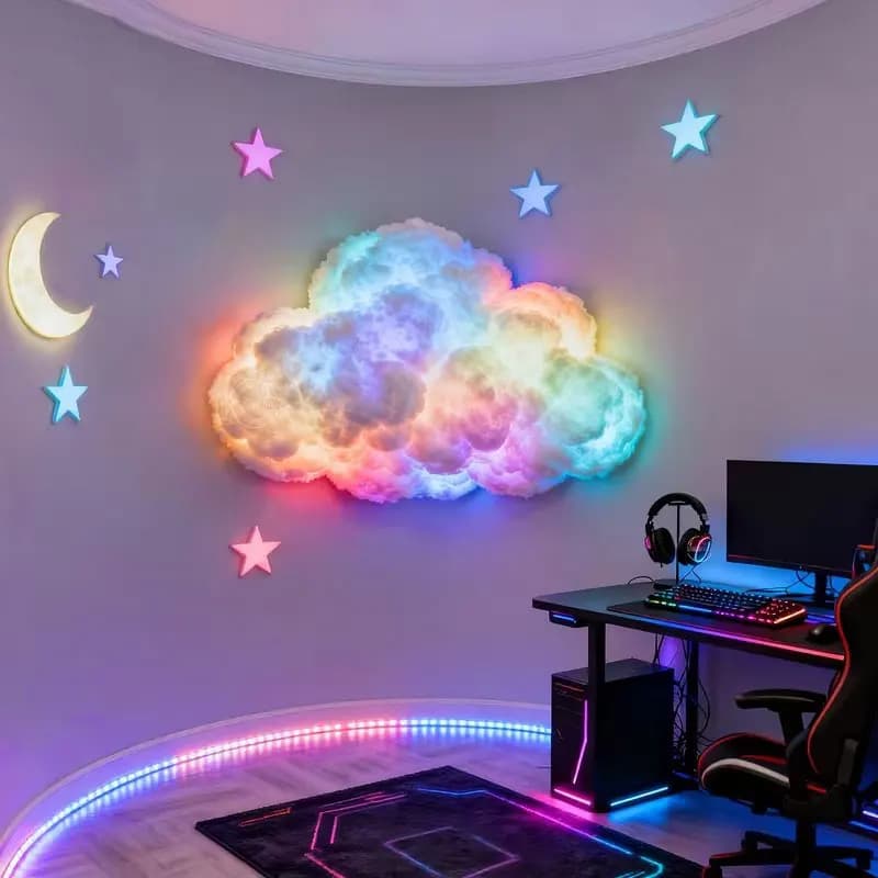 Lampe nuage 3D DIY avec effets lumineux colorés RGBIC