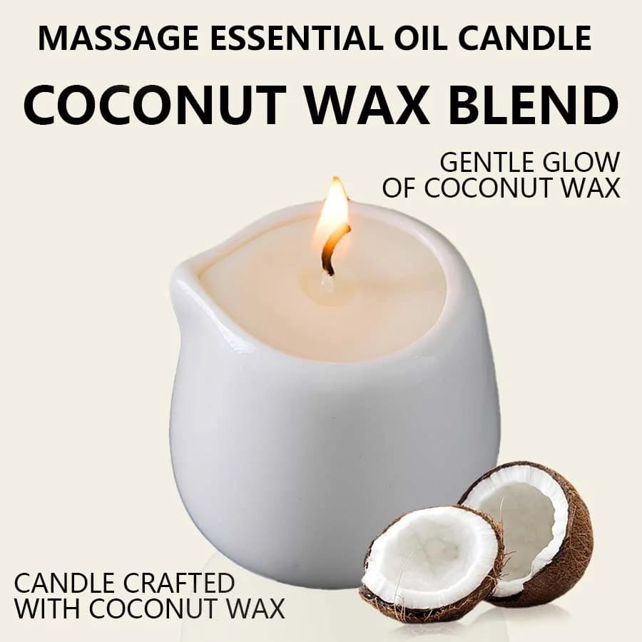 Bougie de massage naturelle parfumée aux fruits. Chaleur faible. 1,69 oz, cire de noix de coco. Hydratant. Pour la maison et la Saint-Valentin. Luxe naturel. Apaisant
