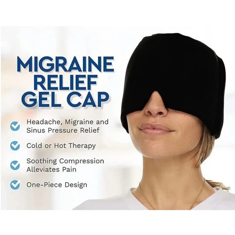 Lot de 2 Bonnets de Soulagement pour Migraine, Chapeau de Thérapie Chaud & Froid, Bandeau Rafraîchissant en Gel, Masque de Glace pour Maux de Tête