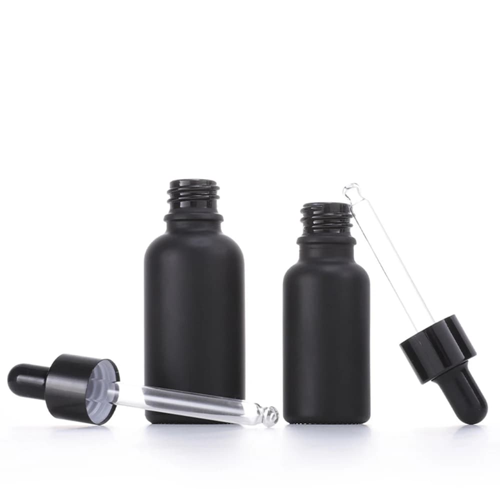 Bouteille compte-gouttes en verre de 10ml 30ml 50ml 100ml, bouteille d'huile Fine, gommage, évitement de la lumière noire, cosmétiques en verre, embouteillage séparé