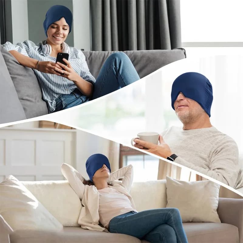 Bonnet de thérapie contre les migraines à couverture complète, bonnet médical, gel solide, soulagement de la pression, masseur de tête, 360 résistant, chaud et froid, sauna, instituts de maux, 1PC