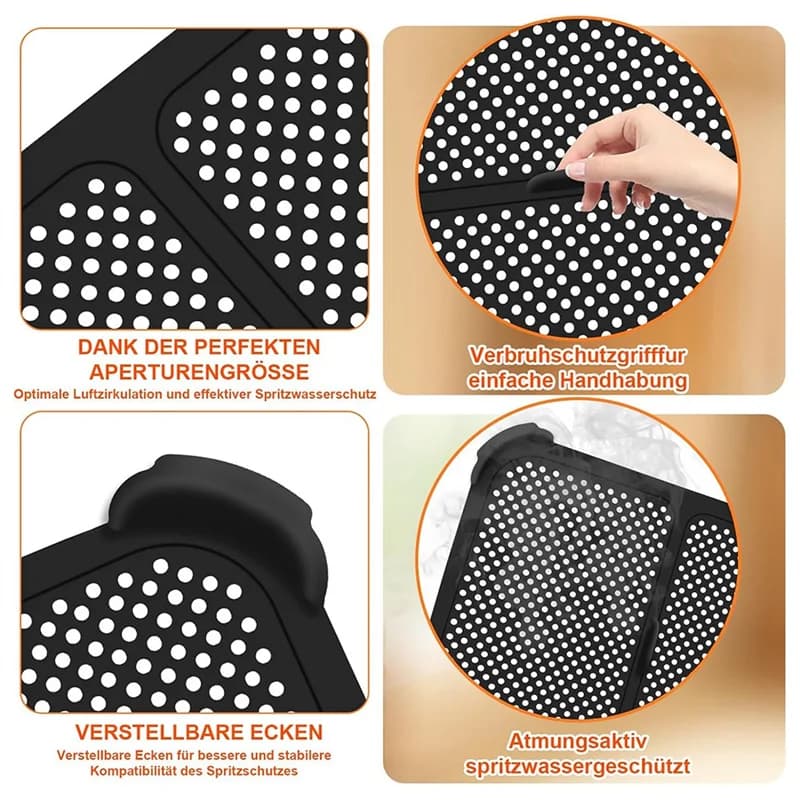 B64B-pour Ninja Foodi Max double Zone AF400EU AF451EU 2 pièces protection contre les éclaboussures en Silicone pour friteuse à Air