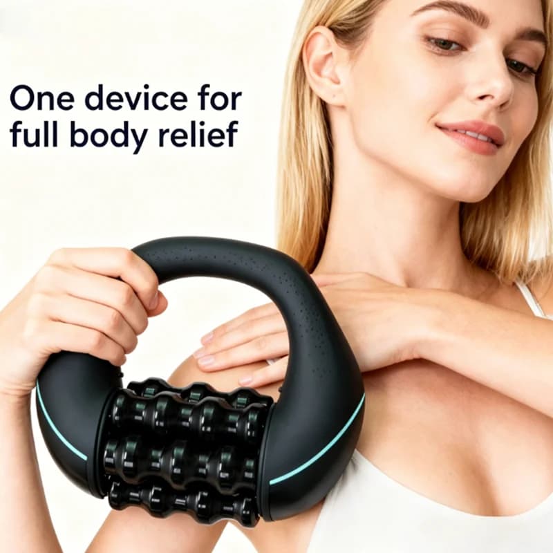 Masseur à rouleaux électrique portatif pour la relaxation musculaire de tout le corps, rouleau de massage fascia en silicone pour soulager la douleur