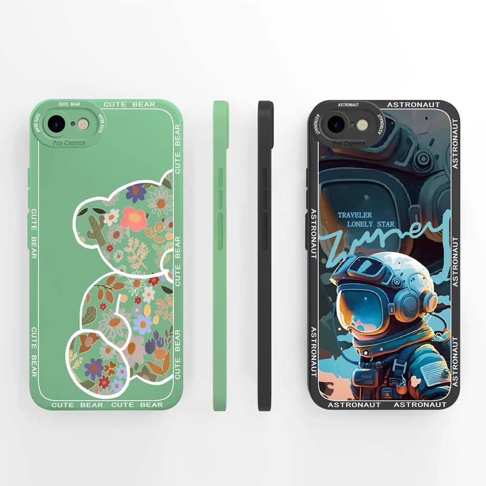 Pour iPhone 7 8 coque de téléphone peinture à l'huile couverture arrière