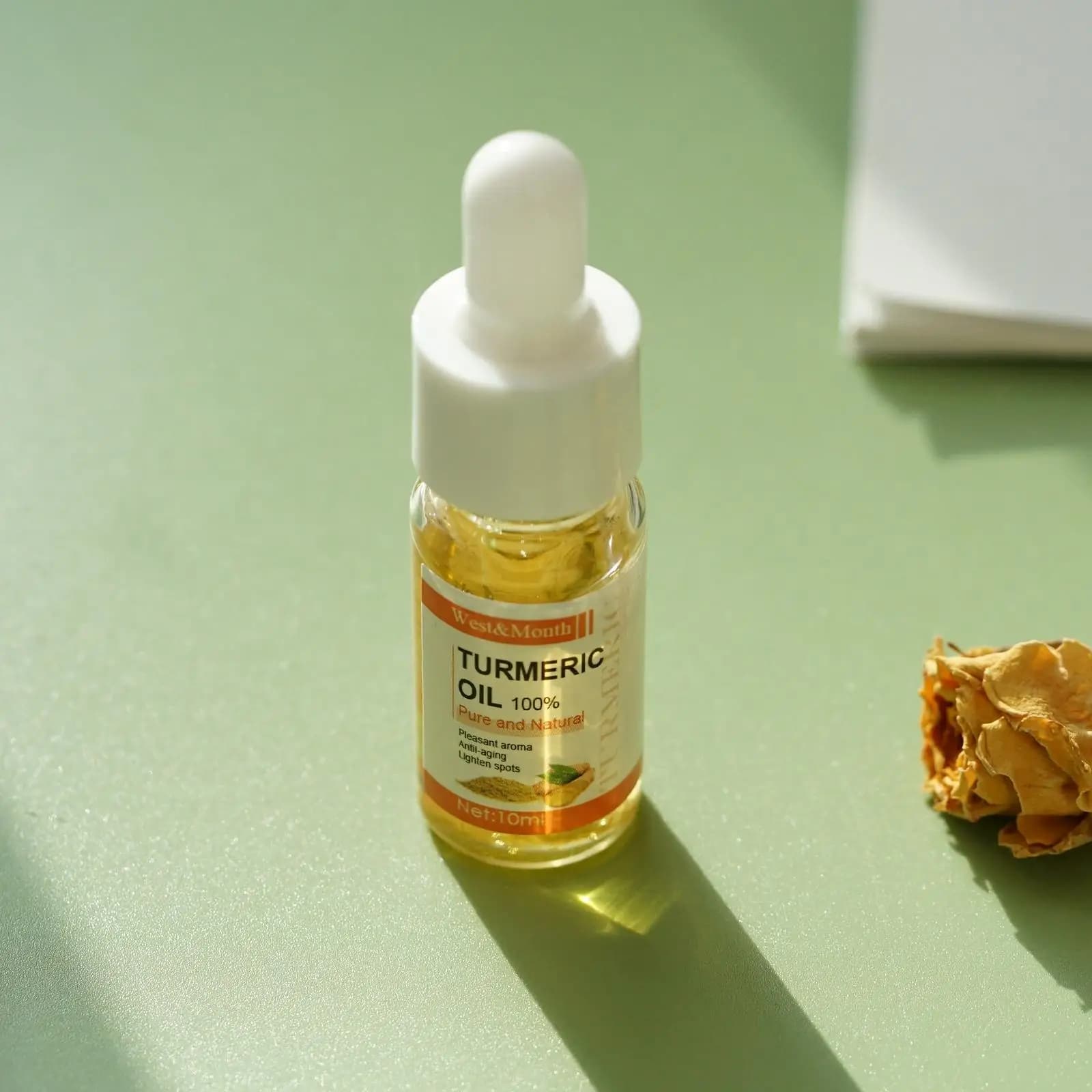 Huile de citron au curcuma, nourrissante, hydratante, sérum thérapeutique pour le visage, rétrécit les Pores, correcteur de taches foncées, soins du visage, 10ml