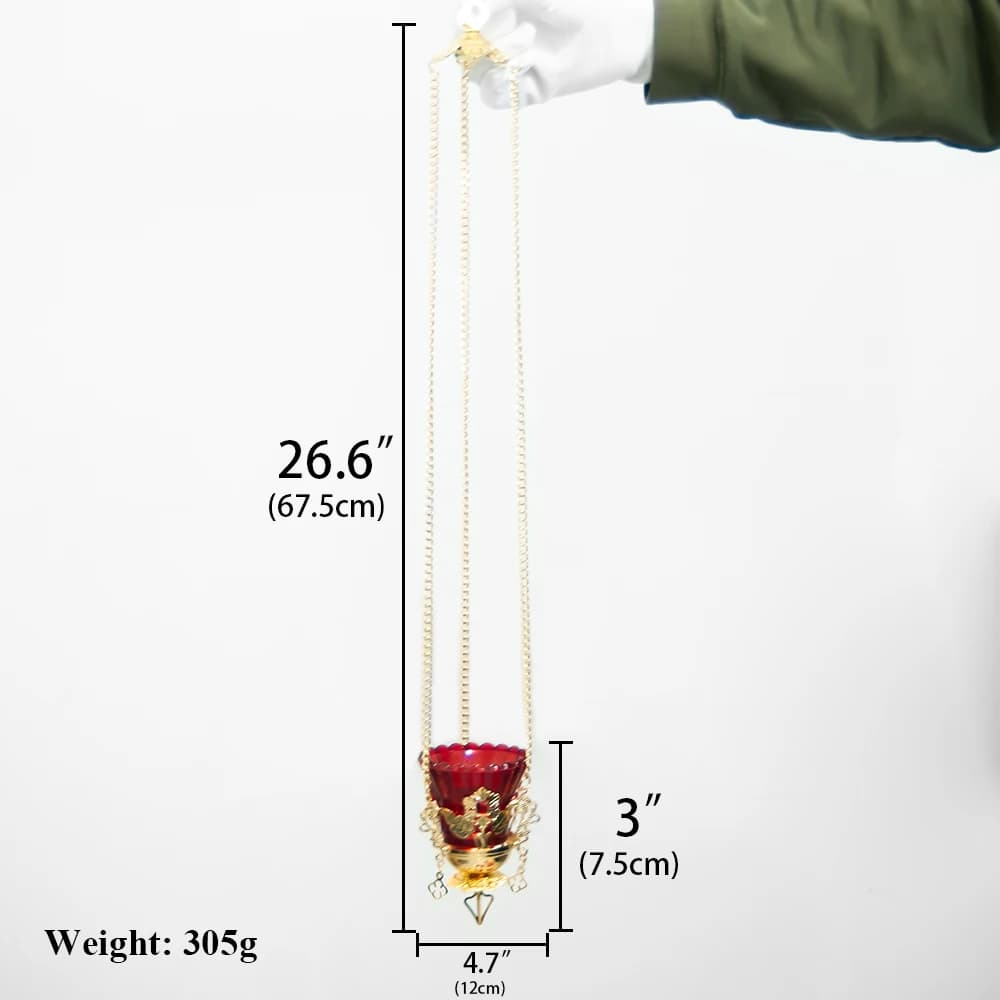 Lampe à huile suspendue chrétienne orthodoxe