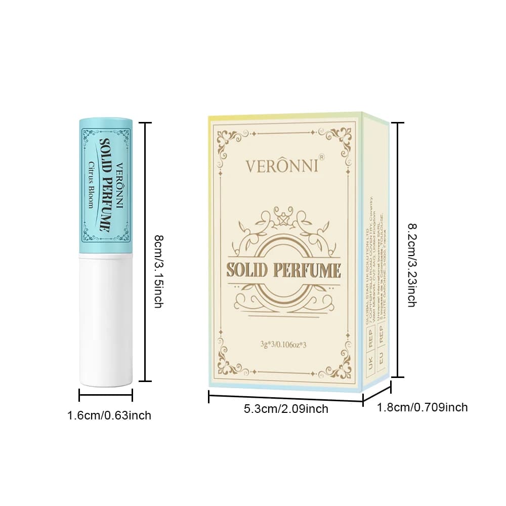 3 bâtons de parfum solides - Parfum longue durée, naturel et frais, baume solide portable pour les rendez-vous