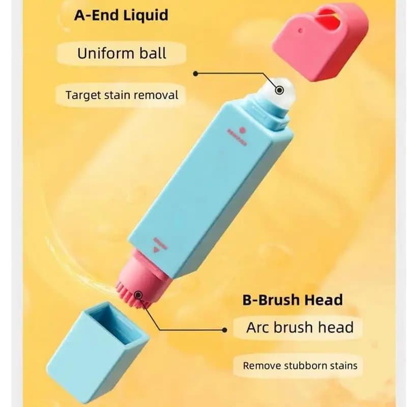 Stylo dissolvant de taches pour vêtements blancs, 12ML, solide, Portable, sans eau, huile, dissolvant de taches pour lessive, sans lavage, stylo de blanchiment à Double tête