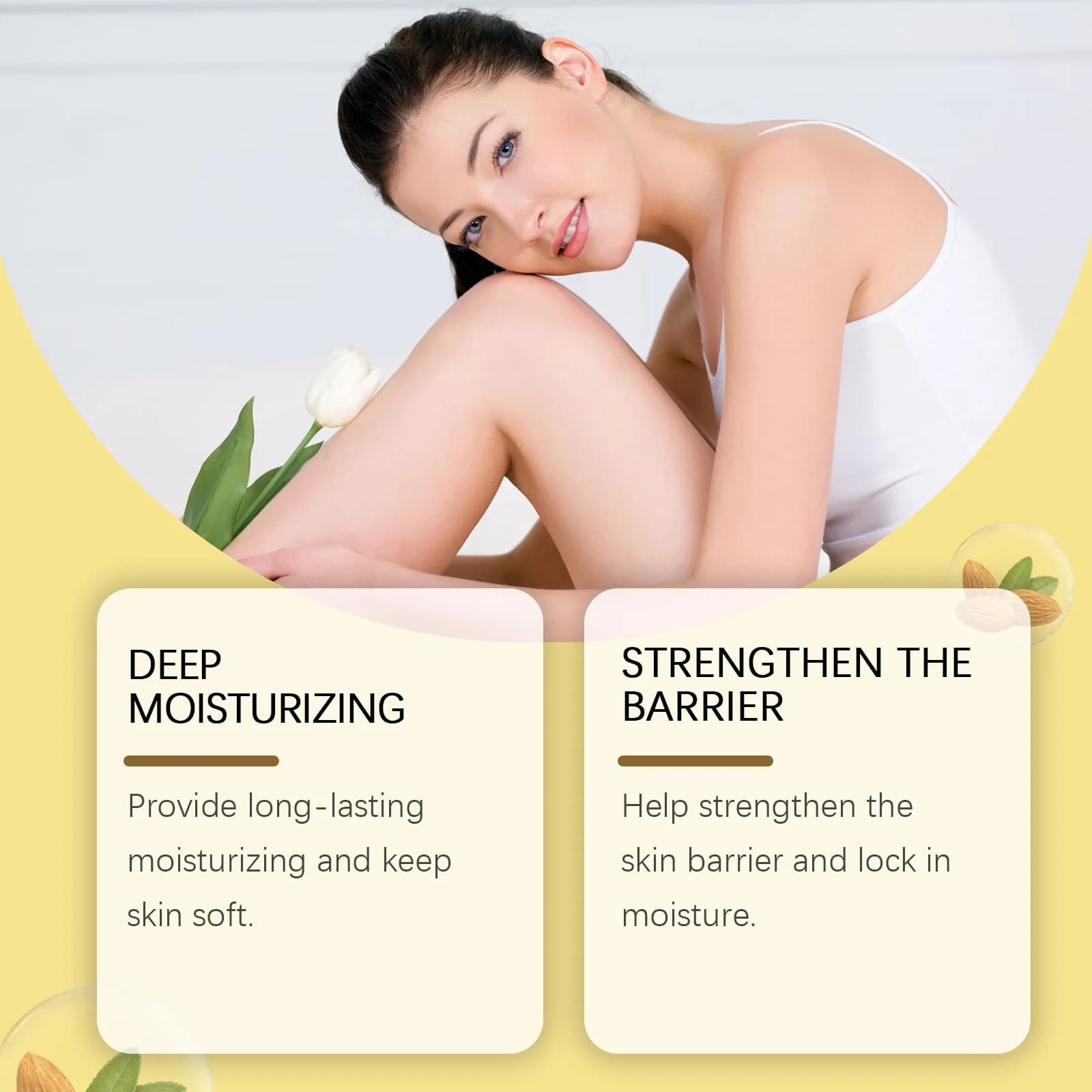 OceAura huile de douche huile d'amande douce nettoyage du corps peau lisse barrière réparation hydratation profonde améliorer la sécheresse huile de noix de coco huile de bain