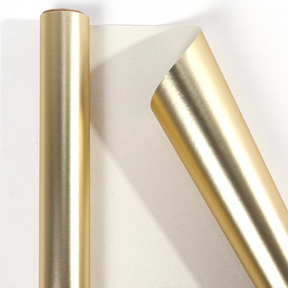 Papier d'emballage doré nacré pour cadeaux, anniversaire, vacances, mariage, fête préChristophe, 1 rouleau, 17 po x 9.85 pieds