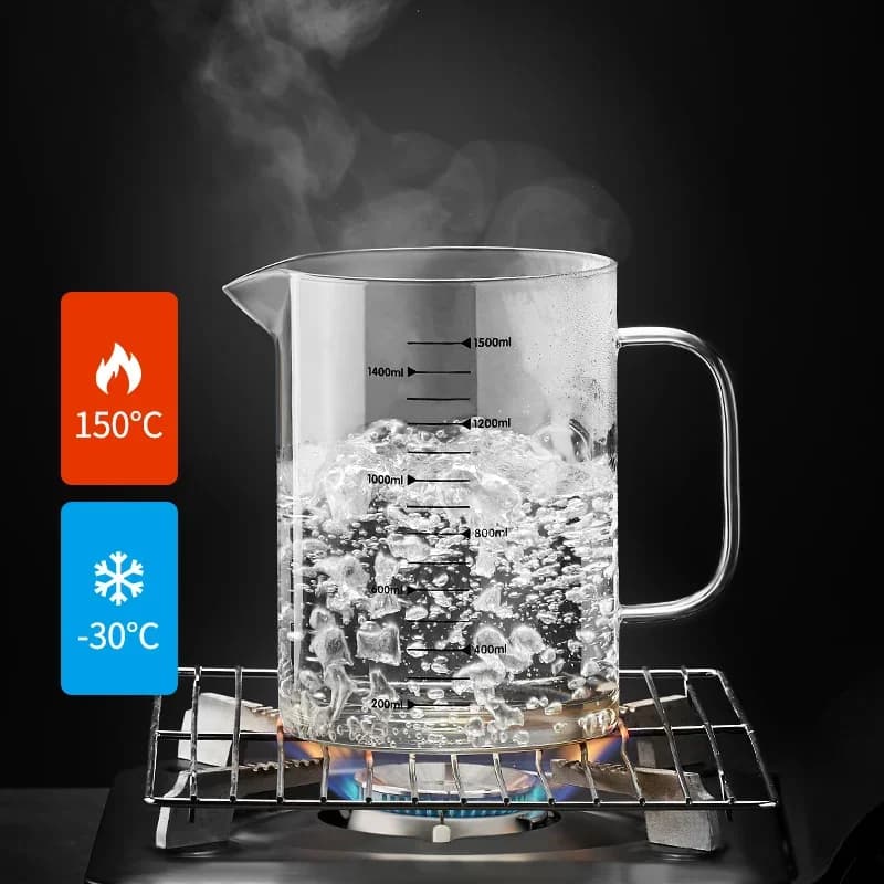 Pot à huile en verre transparent 1L/1.5L avec échelle graduée, séparateur et réservoir de stockage d'huile de cuisine avec filtre à mailles fines, récipient à graisse
