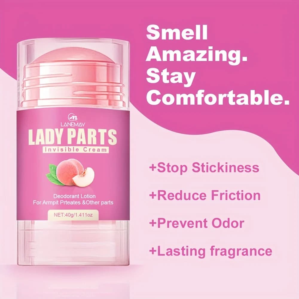 Baume déodorant de protection contre les odeurs longue durée de 72 heures, non gras, formule anti-friction, fraîcheur toute la journée pour les aisselles, les pieds et le corps