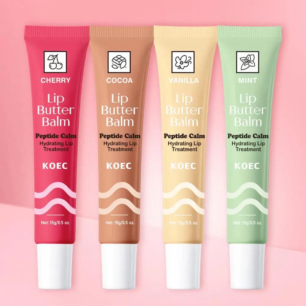 Baume à lèvres/lotion pour les lèvres KOEC, traitement hydratant apaisant aux peptides, anti-dessèchement, anti-fissures, soin nourrissant pour les lèvres, baume à lèvres brillant