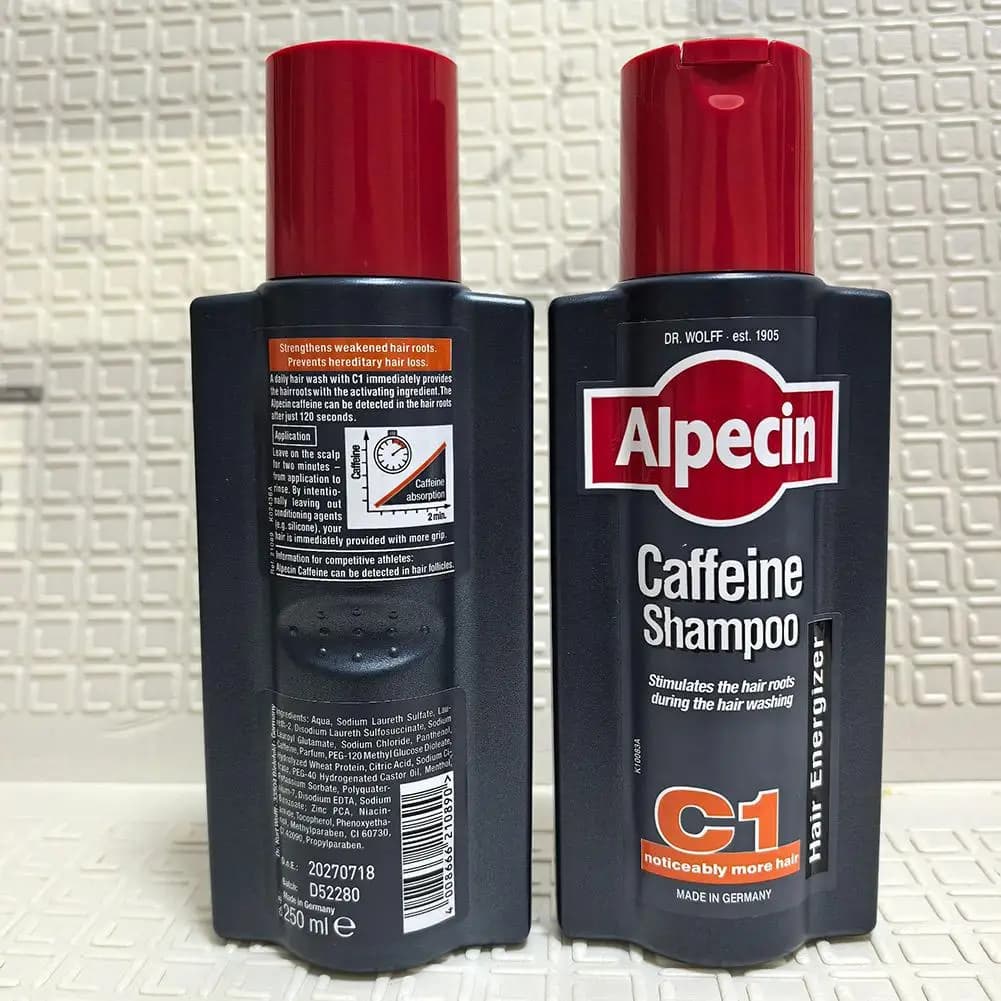 Shampooing Anti-Chute Alpecin Haute Qualité à la Caféine 250ml, Contrôle du Sébum, Sans Silicone, Soin Capillaire Nourrissant pour Cheveux Gras et Secs