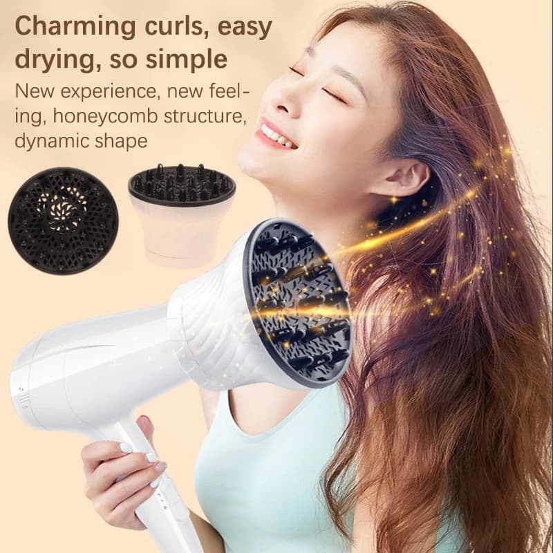 Diffuseur de Cheveux Universel Adaptable pour Sèche-Cheveux, avec Design Rotatif, Bouclé, Grand Vent, partenaires Dispersant le Vent