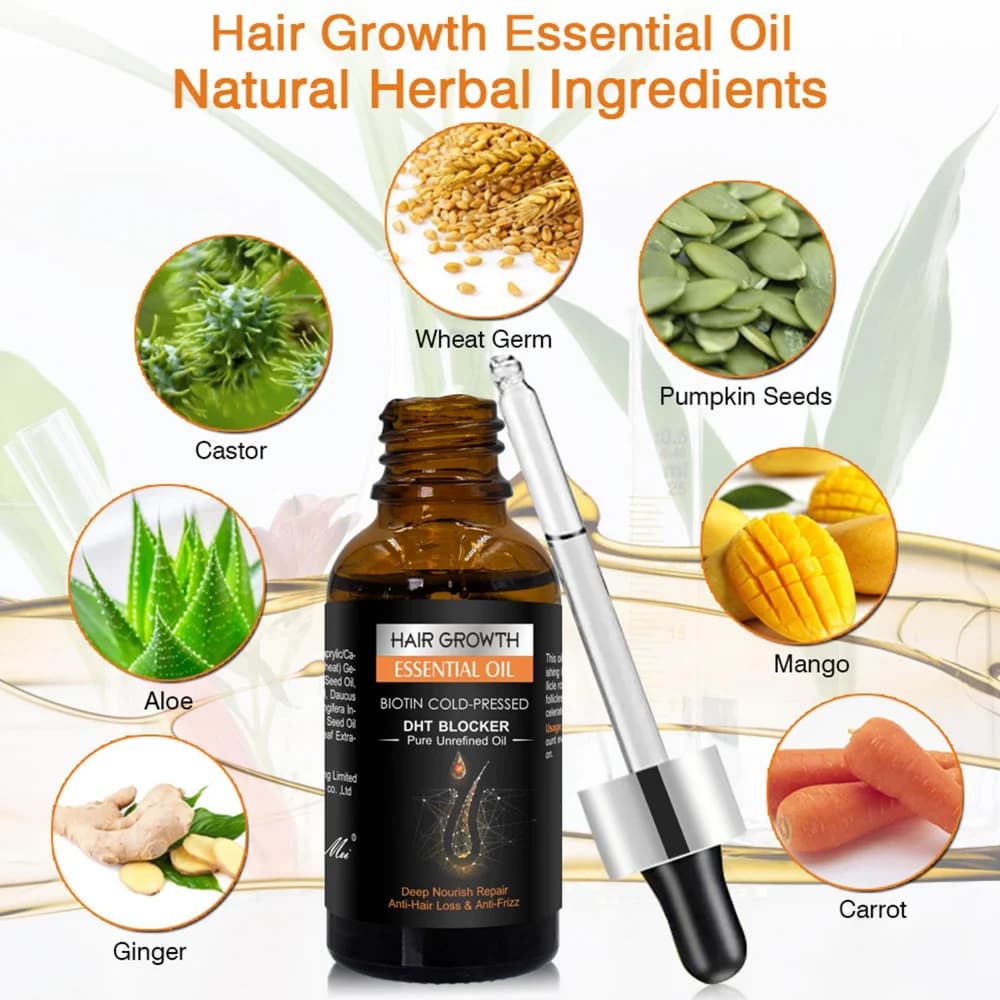 Spray capillaire GROWER, produit Anti-chute de cheveux, huile essentielle, sérum de croissance pour hommes