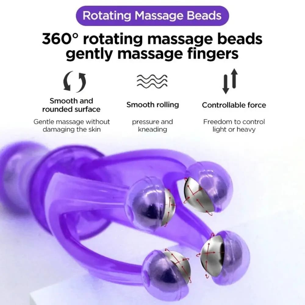 Masseur à rouleaux de doigt à 360 degrés, boule en acier roulante, poignée confortable, outils de soins des doigts, Relaxation musculaire, antidérapant
