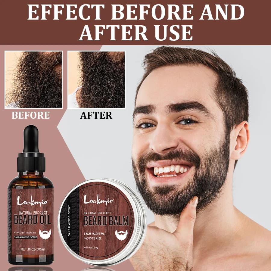 Baume à barbe et huile crème d'essence pour définir les moustaches favorise la barbe huile de croissance saine hommes barbes produits de coiffage doux