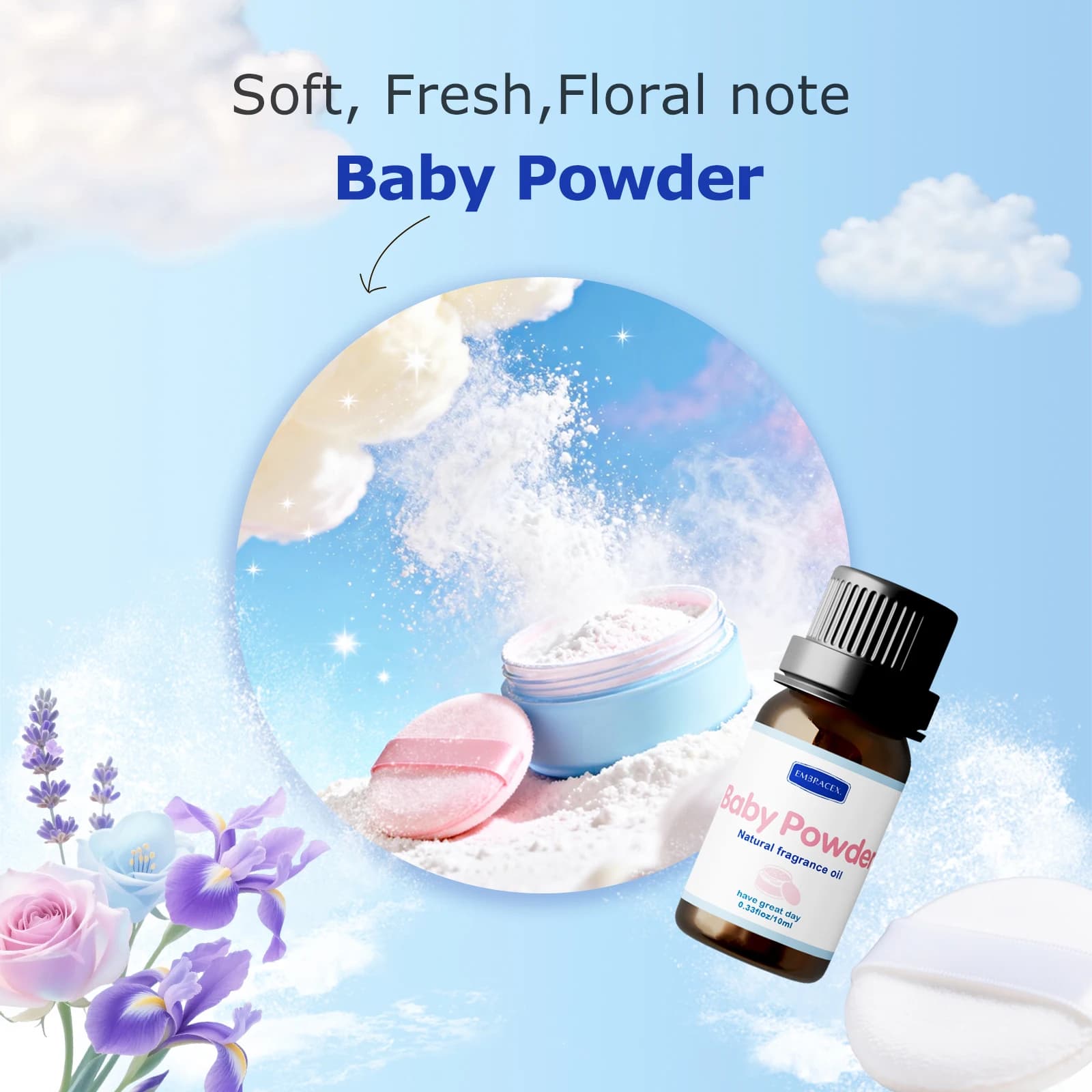 Huile essentielle en poudre pour bébé, 10ml, parfum longue durée, parfum chaud et doux, soins du corps, huile de Massage, cadeau pour amis