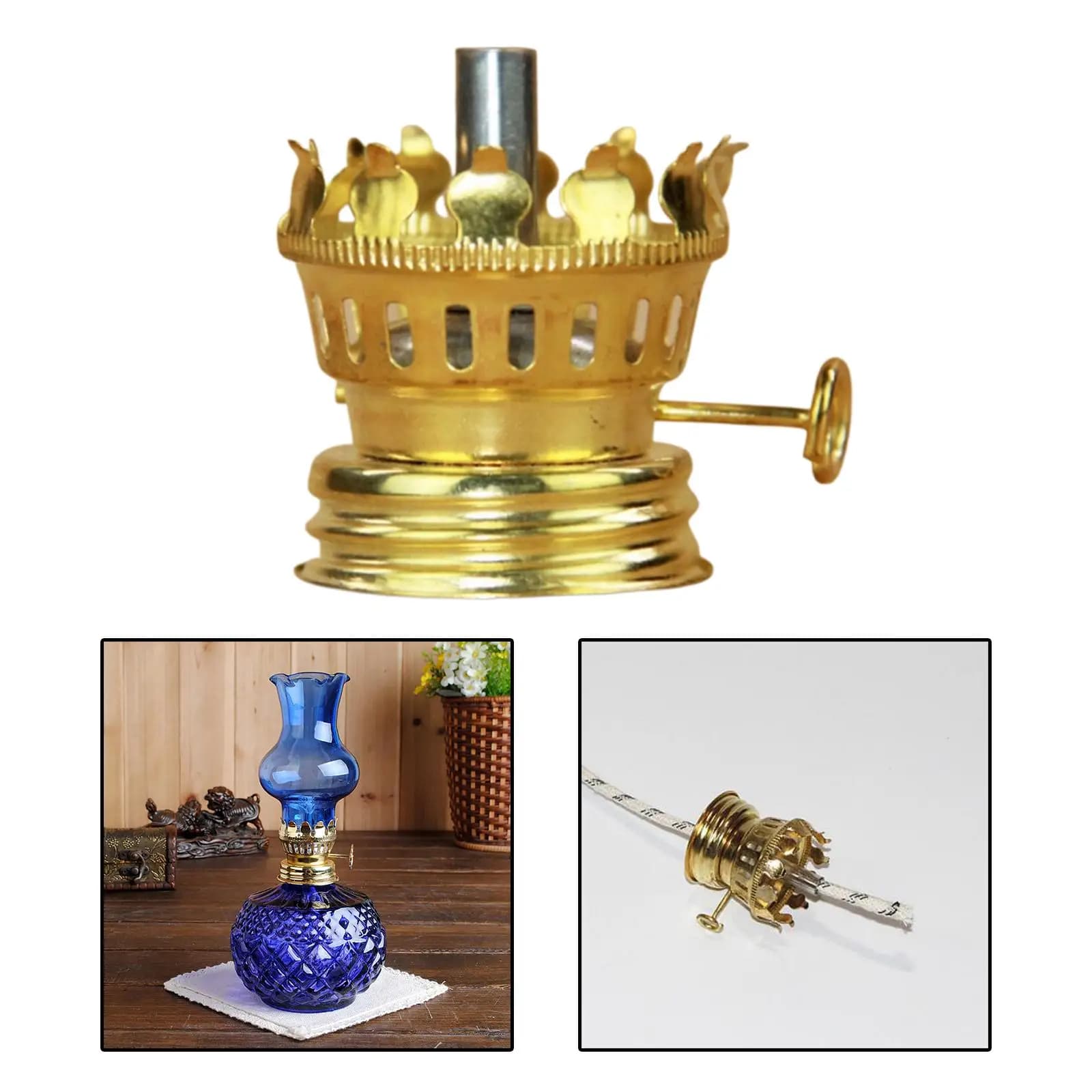 Brûleur de lampe à huile de style vintage pour lampe antique, verre transparent, remplacement de lampes à huile, utilisation intérieure, support de lampe à huile