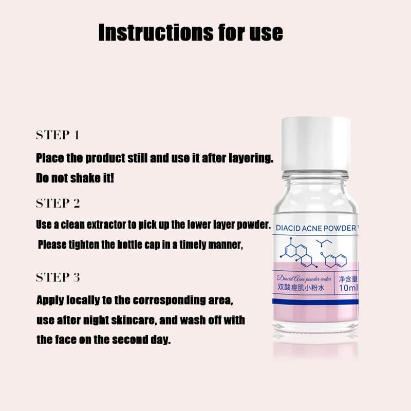 Essence d'acné concentrée d'acide salicylique rose de 10 ml - contenant d'acide salicylique, d'acide lactose, de calamine, d'acide double soin double, s