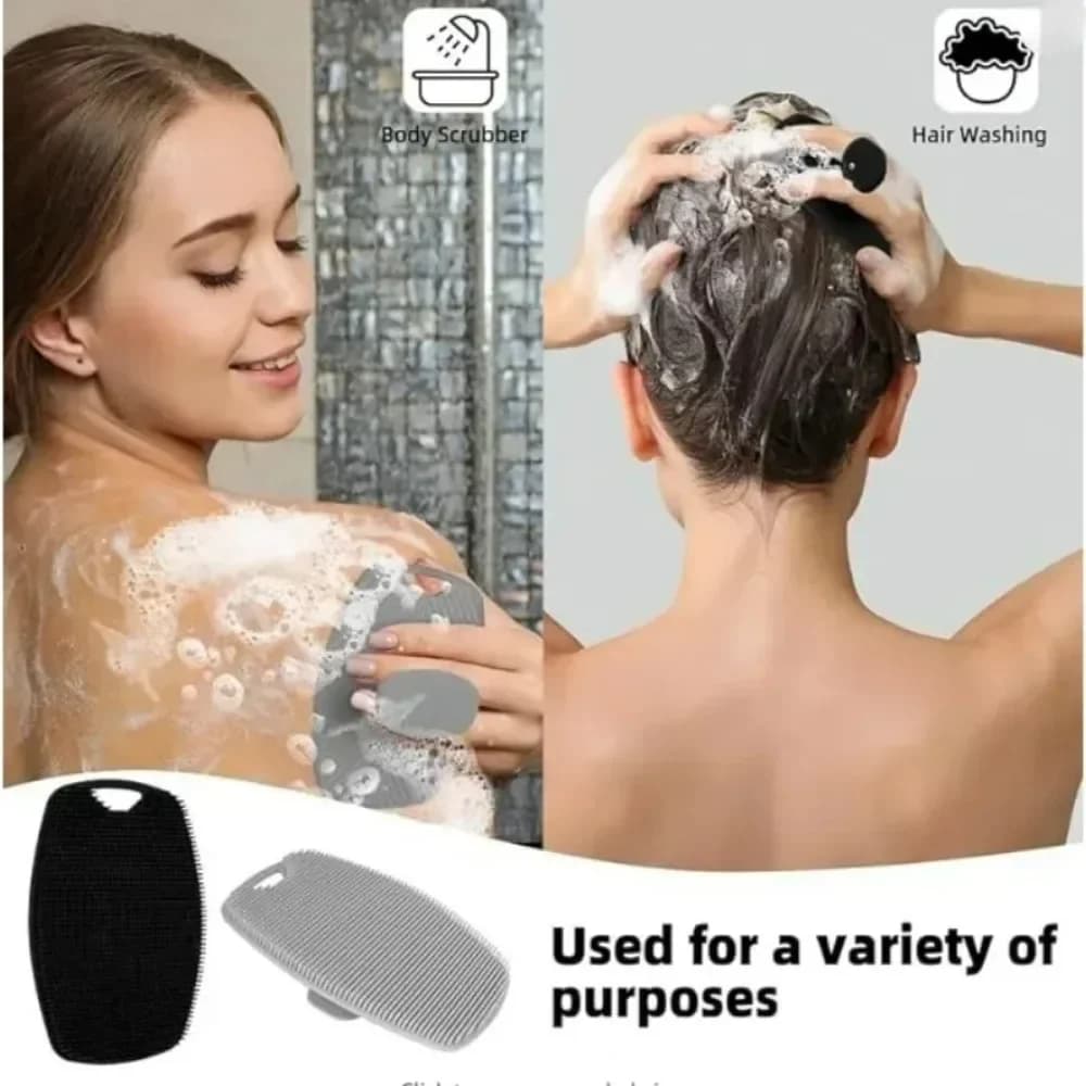 Brosse de nettoyage du corps en Silicone souple, 1 pièce, pour l'exfoliation, pratique, facile à nettoyer, brosse de bain en Silicone