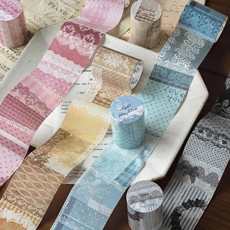 4 rouleaux de bandes washi imprimées en dentelle, pour emballage cadeau, décoration, scrapbooking, autocollants, collage, journalisation, artisanat, fournitures de bricolage faites à la main