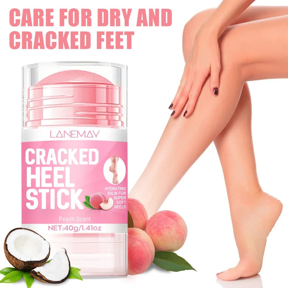 Baume hydratant nourrissant pour les pieds au pêche, 40g, hydrate et répare les pieds secs et craquelés avec huile de noix de coco, adoucissant les talons rugueux et