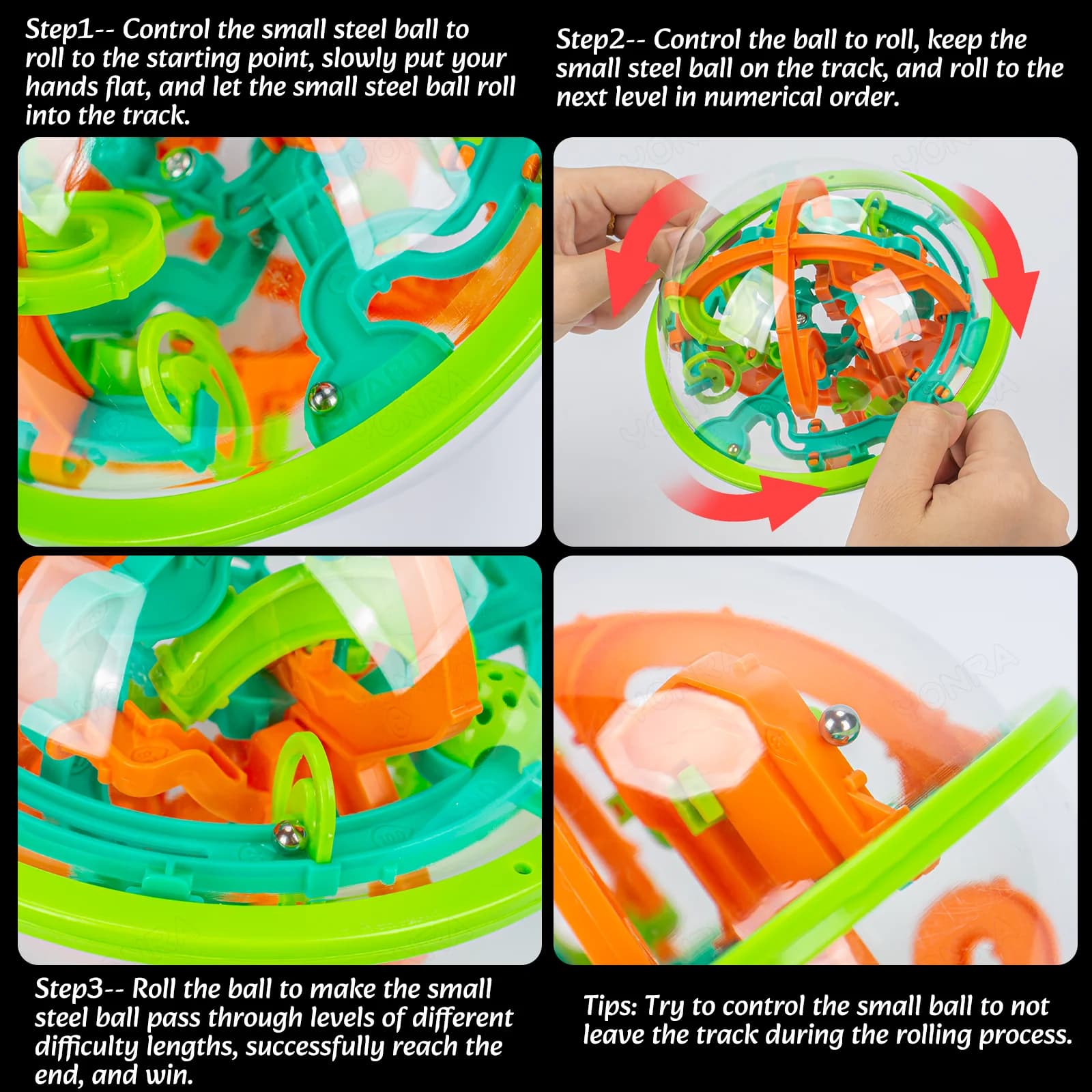 Boule de Puzzle 3D, jeu de cerveau, jouets pour enfants, boule en acier, boule de labyrinthe, jeu de labyrinthe 3D avec 100 Obstacles, cadeaux d'anniversaire pour garçons et filles