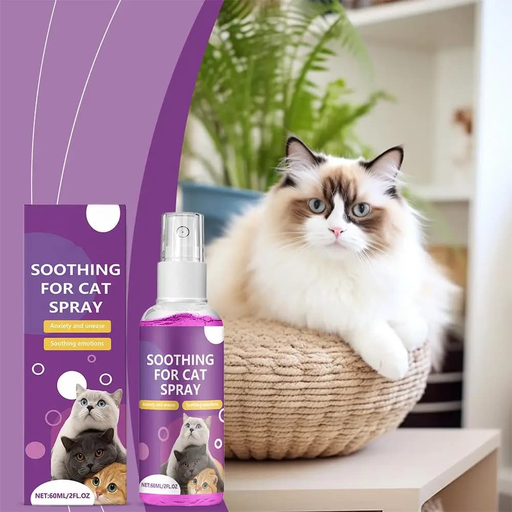 Spray apaisant félin Anti-Stress, 60ml, feromone, Spray apaisant émotionnel, acts naturels à base de plantes, Spray apaisant rapide pour chat