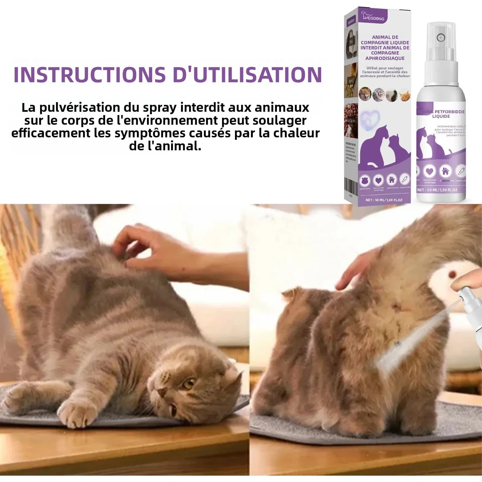 Diffuseur de phéromone en Spray apaisant pour animaux de compagnie