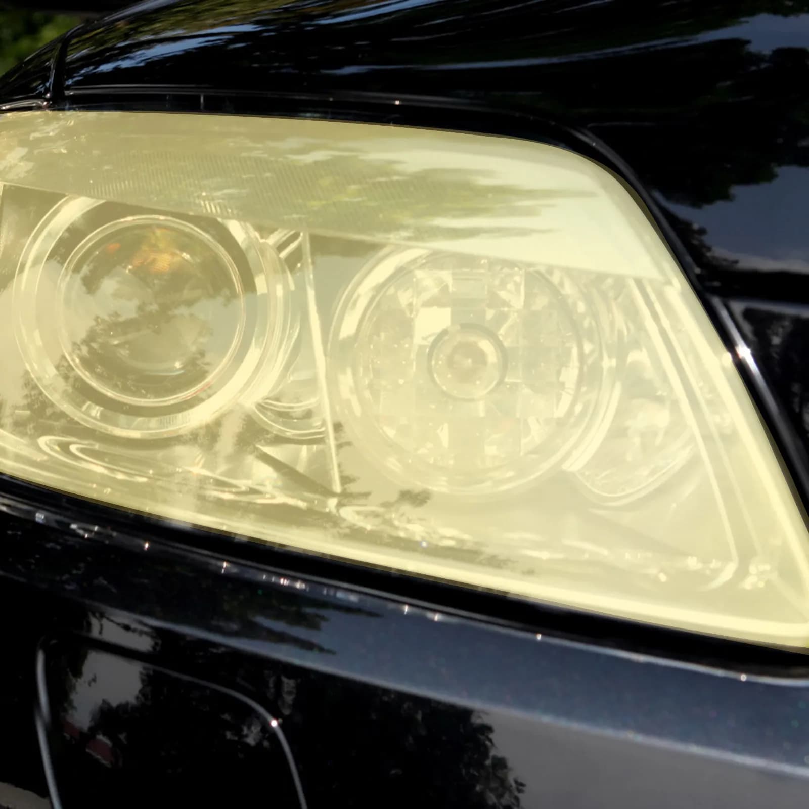 Film adhésif transparent teinté orange pour phares de voiture, protection décorative des feux de véhicule, autocollant fumé