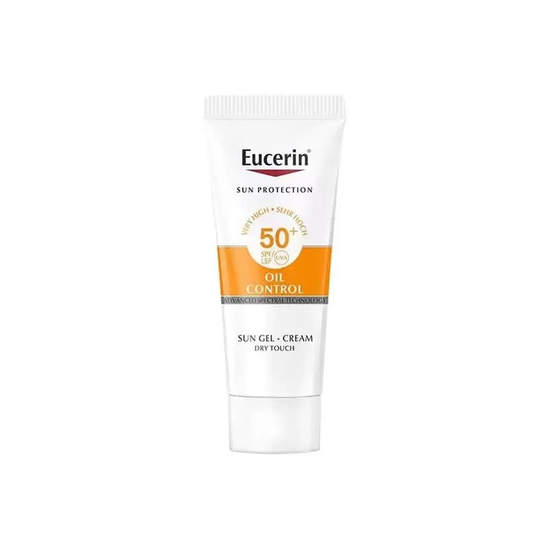 Eucerin Crème solaire visage Oil Control SPF50+ rafraîchissante, mate, non grasse, protection UV pour peaux grasses sujettes à l'acné