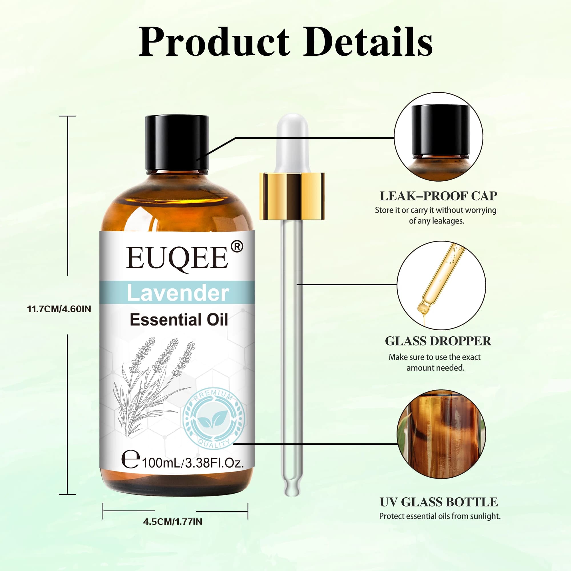 EUQEE 1 pièces huile essentielle pour humidificateur, diffuseur, fabrication de bougies-10ml/30ml/100ml huiles essentielles d'aromathérapie lavande vanille Rose