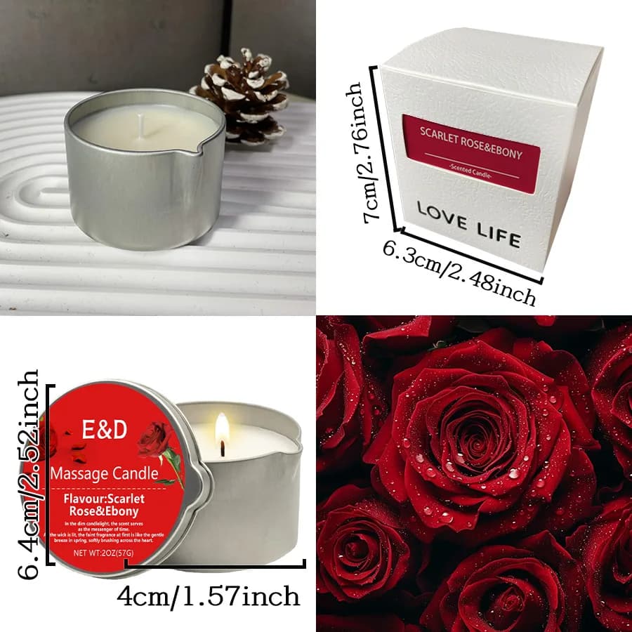 1 bougie parfumée à la rose pour la maison