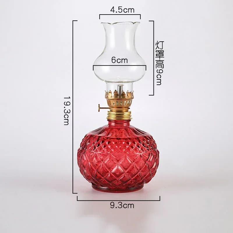 Grande lampe à huile rustique lampe à kérosène en verre Vintage lampes à huile anciennes pour usage intérieur éclairage de secours chambre de lampe ouragan