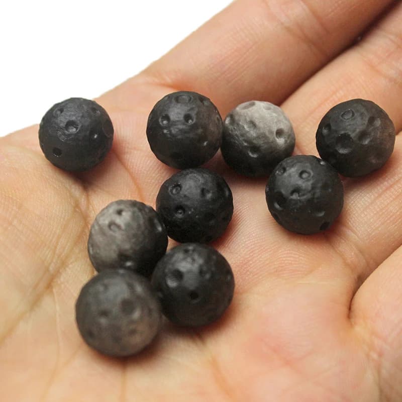 Argent obsidienne minerai brut naturel unique perles en vrac bricolage à la main mat givré météorite séparé par des perles